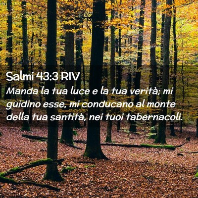 Picture 02 - Salmi 43:3 RIV - Manda la tua luce e la tua verità; mi guidino - Bible Verse Picture