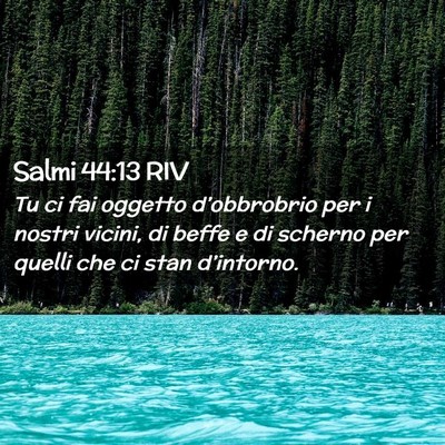 Picture 02 - Salmi 44:13 RIV - Tu ci fai oggetto d’obbrobrio per i nostri - Bible Verse Picture