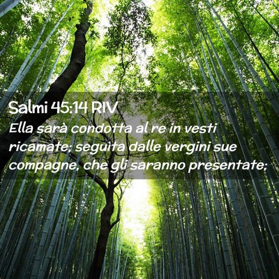 Picture 02 - Salmi 45:14 RIV - Ella sarà condotta al re in vesti ricamate; - Bible Verse Picture