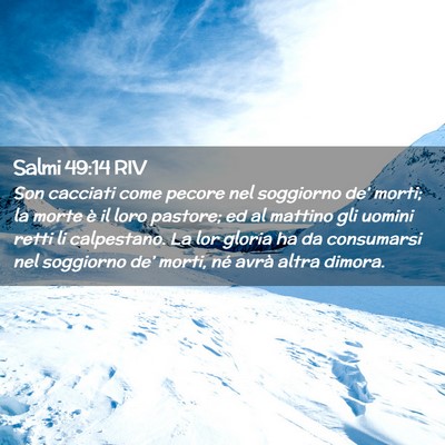 Picture 02 - Salmi 49:14 RIV - Son cacciati come pecore nel soggiorno de’ - Bible Verse Picture