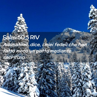 Picture 02 - Salmi 50:5 RIV - Adunatemi, dice, i miei fedeli che han fatto meco - Bible Verse Picture