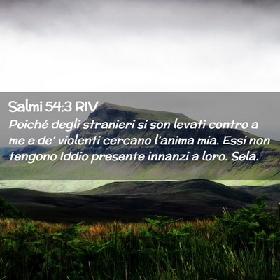 Picture 02 - Salmi 54:3 RIV - Poiché degli stranieri si son levati contro a me - Bible Verse Picture