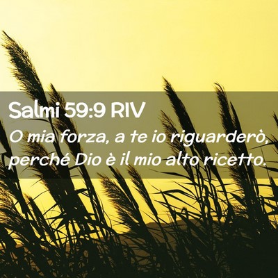 Picture 02 - Salmi 59:9 RIV - O mia forza, a te io riguarderò, perché Dio è - Bible Verse Picture