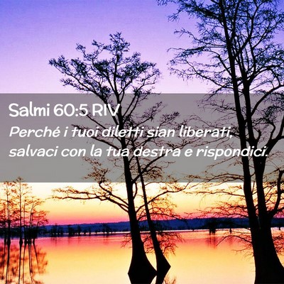 Picture 02 - Salmi 60:5 RIV - Perché i tuoi diletti sian liberati, salvaci con - Bible Verse Picture