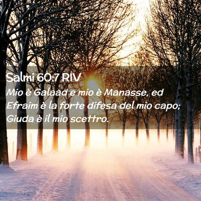 Picture 02 - Salmi 60:7 RIV - Mio è Galaad e mio è Manasse, ed Efraim è la - Bible Verse Picture