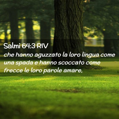 Picture 02 - Salmi 64:3 RIV - che hanno aguzzato la loro lingua come una spada - Bible Verse Picture