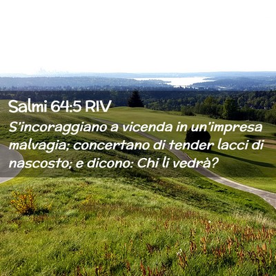 Picture 02 - Salmi 64:5 RIV - S’incoraggiano a vicenda in un’impresa - Bible Verse Picture