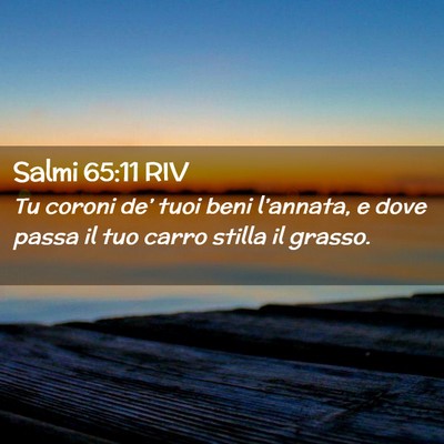 Picture 02 - Salmi 65:11 RIV - Tu coroni de’ tuoi beni l’annata, e dove - Bible Verse Picture