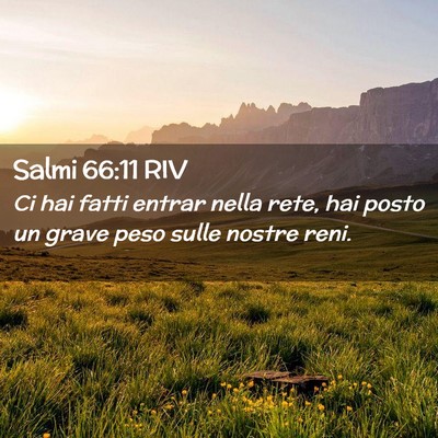 Picture 02 - Salmi 66:11 RIV - Ci hai fatti entrar nella rete, hai posto un - Bible Verse Picture