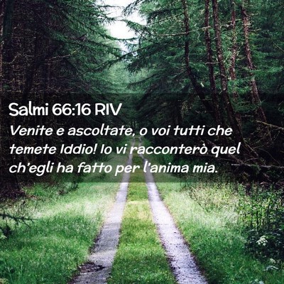 Picture 02 - Salmi 66:16 RIV - Venite e ascoltate, o voi tutti che temete Iddio! - Bible Verse Picture