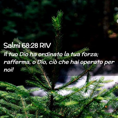 Picture 02 - Salmi 68:28 RIV - Il tuo Dio ha ordinato la tua forza; rafferma, o - Bible Verse Picture