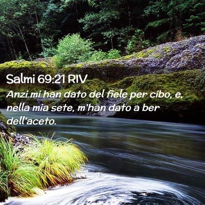 Picture 02 - Salmi 69:21 RIV - Anzi mi han dato del fiele per cibo, e, nella mia - Bible Verse Picture