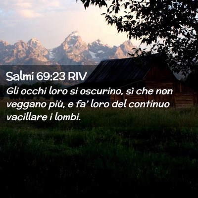 Picture 02 - Salmi 69:23 RIV - Gli occhi loro si oscurino, sì che non veggano - Bible Verse Picture