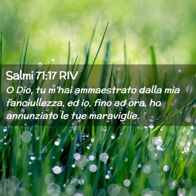Picture 02 - Salmi 71:17 RIV - O Dio, tu m’hai ammaestrato dalla mia - Bible Verse Picture