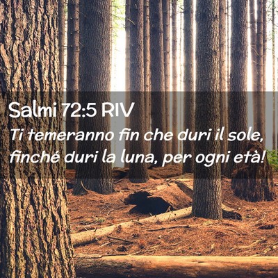 Picture 02 - Salmi 72:5 RIV - Ti temeranno fin che duri il sole, finché duri - Bible Verse Picture
