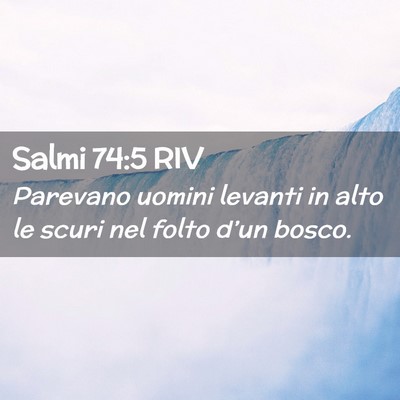 Picture 02 - Salmi 74:5 RIV - Parevano uomini levanti in alto le scuri nel - Bible Verse Picture