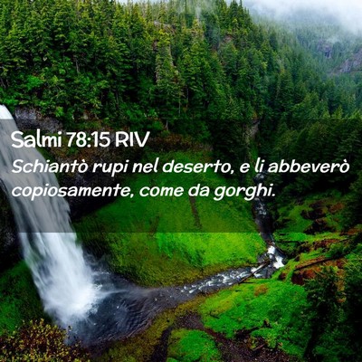 Picture 02 - Salmi 78:15 RIV - Schiantò rupi nel deserto, e li abbeverò - Bible Verse Picture