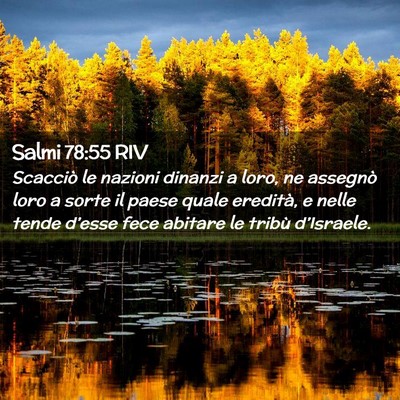 Picture 02 - Salmi 78:55 RIV - Scacciò le nazioni dinanzi a loro, ne assegnò - Bible Verse Picture