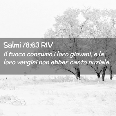 Picture 02 - Salmi 78:63 RIV - Il fuoco consumo i loro giovani, e le loro - Bible Verse Picture