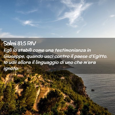 Picture 02 - Salmi 81:5 RIV - Egli lo stabilì come una testimonianza in - Bible Verse Picture