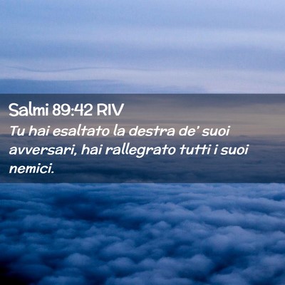 Picture 02 - Salmi 89:42 RIV - Tu hai esaltato la destra de’ suoi avversari, - Bible Verse Picture