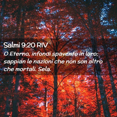 Picture 02 - Salmi 9:20 RIV - O Eterno, infondi spavento in loro; sappian le - Bible Verse Picture