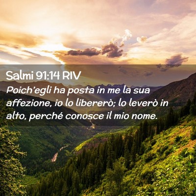 Picture 02 - Salmi 91:14 RIV - Poich’egli ha posta in me la sua affezione, io - Bible Verse Picture