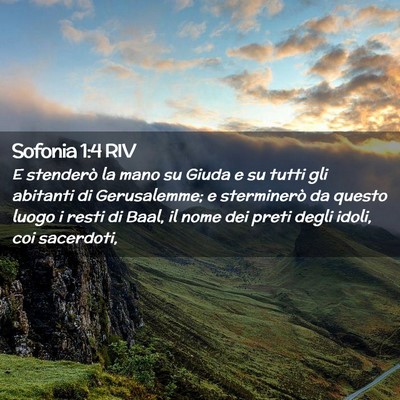 Picture 02 - Sofonia 1:4 RIV - E stenderò la mano su Giuda e su tutti gli - Bible Verse Picture