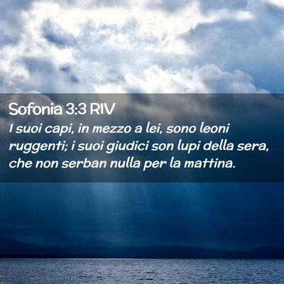 Picture 02 - Sofonia 3:3 RIV - I suoi capi, in mezzo a lei, sono leoni ruggenti; - Bible Verse Picture
