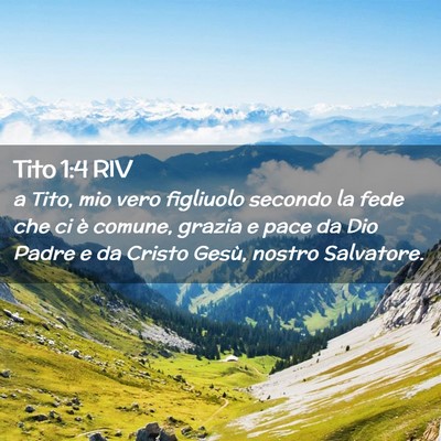 Picture 02 - Tito 1:4 RIV - a Tito, mio vero figliuolo secondo la fede che ci - Bible Verse Picture