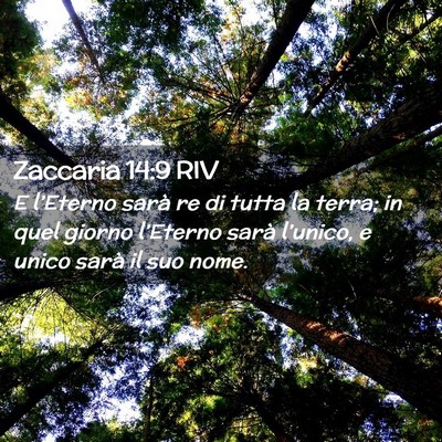 Picture 02 - Zaccaria 14:9 RIV - E l’Eterno sarà re di tutta la terra; in quel - Bible Verse Picture