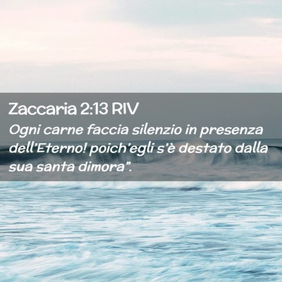 Picture 02 - Zaccaria 2:13 RIV - Ogni carne faccia silenzio in presenza - Bible Verse Picture