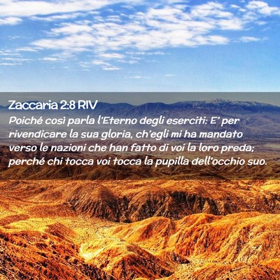 Picture 02 - Zaccaria 2:8 RIV - Poiché così parla l’Eterno degli eserciti: - Bible Verse Picture