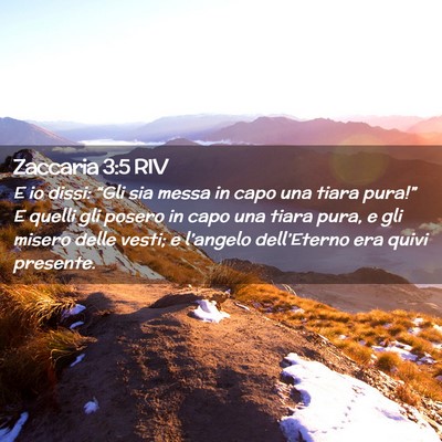 Picture 02 - Zaccaria 3:5 RIV - E io dissi: “Gli sia messa in capo una tiara - Bible Verse Picture