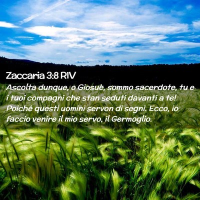 Picture 02 - Zaccaria 3:8 RIV - Ascolta dunque, o Giosuè, sommo sacerdote, tu e - Bible Verse Picture
