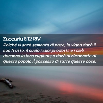 Picture 02 - Zaccaria 8:12 RIV - Poiché vi sarà sementa di pace; la vigna darà - Bible Verse Picture
