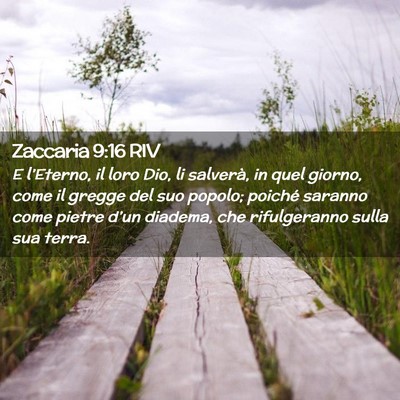 Picture 02 - Zaccaria 9:16 RIV - E l’Eterno, il loro Dio, li salverà, in quel - Bible Verse Picture