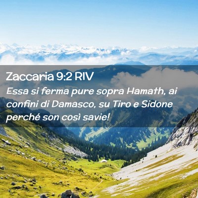 Picture 02 - Zaccaria 9:2 RIV - Essa si ferma pure sopra Hamath, ai confini di - Bible Verse Picture