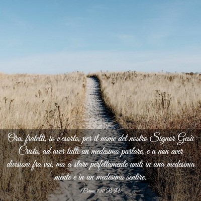 Picture 03 - 1 Corinzi 1:10 RIV - Ora, fratelli, io v’esorto, per il nome del - Bible Verse Picture