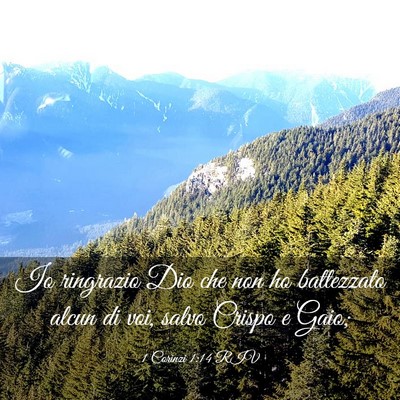 Picture 03 - 1 Corinzi 1:14 RIV - Io ringrazio Dio che non ho battezzato alcun di - Bible Verse Picture