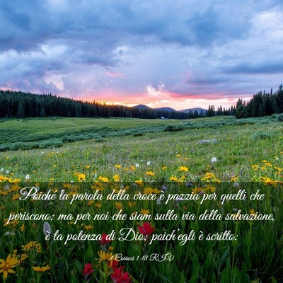 Picture 03 - 1 Corinzi 1:18 RIV - Poiché la parola della croce è pazzia per - Bible Verse Picture