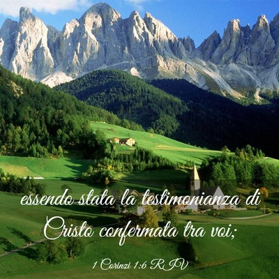 Picture 03 - 1 Corinzi 1:6 RIV - essendo stata la testimonianza di Cristo - Bible Verse Picture