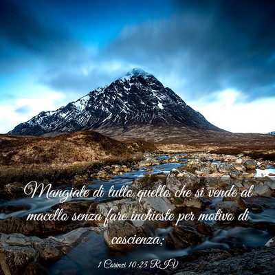 Picture 03 - 1 Corinzi 10:25 RIV - Mangiate di tutto quello che si vende al macello - Bible Verse Picture
