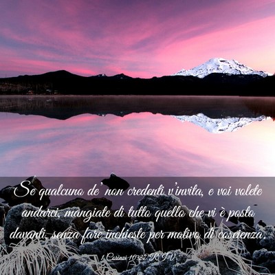 Picture 03 - 1 Corinzi 10:27 RIV - Se qualcuno de’ non credenti v’invita, e voi - Bible Verse Picture