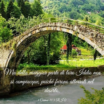 Picture 03 - 1 Corinzi 10:5 RIV - Ma della maggior parte di loro Iddio non si - Bible Verse Picture