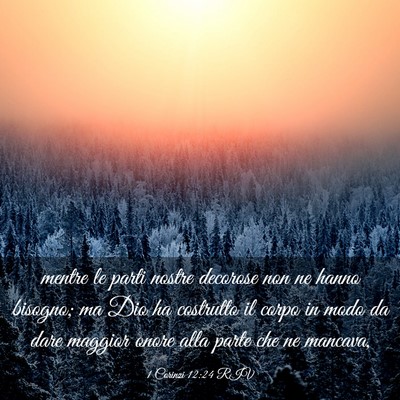 Picture 03 - 1 Corinzi 12:24 RIV - mentre le parti nostre decorose non ne hanno - Bible Verse Picture