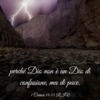 Picture 03 - 1 Corinzi 14:33 RIV - perché Dio non è un Dio di confusione, ma di - Bible Verse Picture