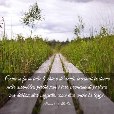 Picture 03 - 1 Corinzi 14:34 RIV - Come si fa in tutte le chiese de’ santi, - Bible Verse Picture