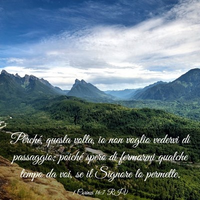 Picture 03 - 1 Corinzi 16:7 RIV - Perché, questa volta, io non voglio vedervi di - Bible Verse Picture