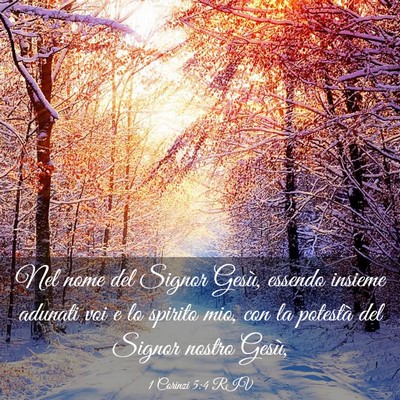 Picture 03 - 1 Corinzi 5:4 RIV - Nel nome del Signor Gesù, essendo insieme - Bible Verse Picture